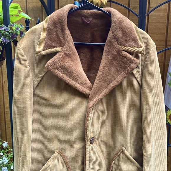 🎉HP🎉 Vintage Mens Tan Corduroy Removable Wool-lined Blazer - Picture 6 of 16